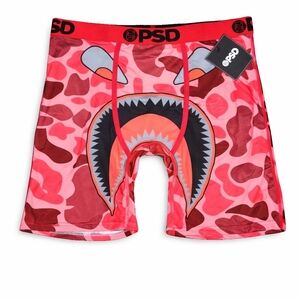 Nwt- PSD Shark Bite Red Pink Camo Boxer Briefs L – Stretch Comfort